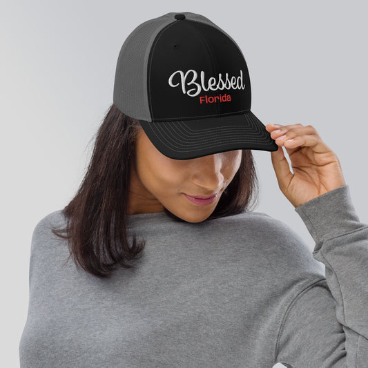 BLESSED FLORIDA HAT - Blessed Florida Snapback Trucker Hat