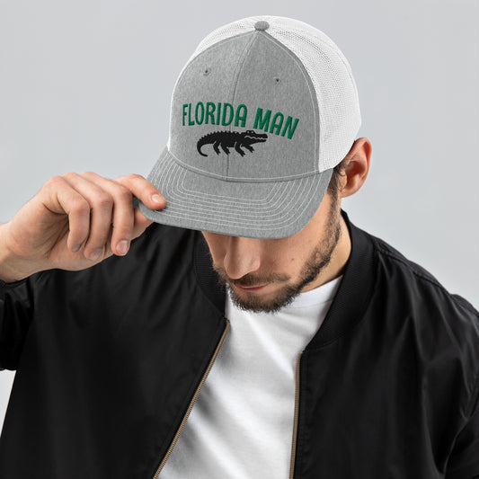 FLORIDA MAN ALLIGATOR CAP - Florida Man Alligator Snapback Trucker Hat V2