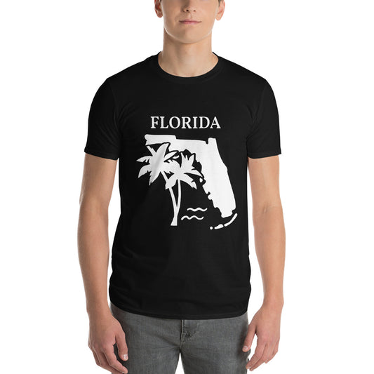 FLORIDA STATE T-SHIRT W/ PALM TREES - State of Florida Unisex T-Shirt - Gildan 980