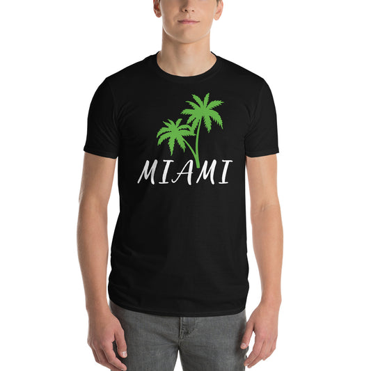 MIAMI FLORIDA Short-Sleeve T-Shirt - Miami Palm Tree Shirt - Gildan 980