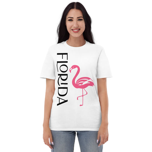 FLORIDA TSHIRT W/ PINK FLAMINGO - Florida Unisex Lightweight T-Shirt - Gildan 980