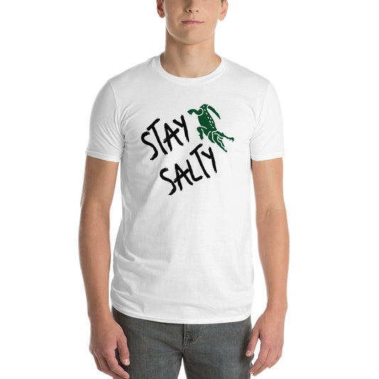 STAY SALTY FLORIDA T-SHIRT W/ALLIGATOR - Florida Unisex Lightweight White Alligator T-Shirt