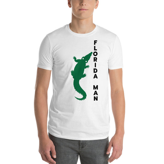 FLORIDA MAN ALLIGATOR T-SHIRT - Florida Man Alligator Shirt - (white & grey))