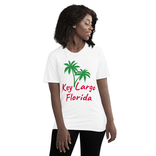 KEY LARGO FLORIDA WHITE T-SHIRT - Palm Tree Shirt Key Largo Florida V2