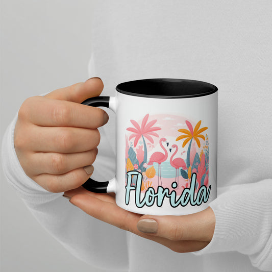 Florida Flamingo Mug with Color Inside