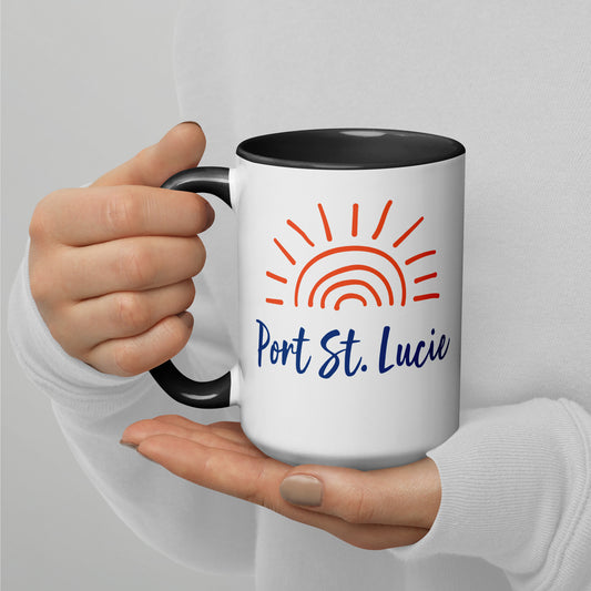 PORT ST. LUCIE SUNSHINE Mug with Color Inside - Port St. Lucie Florida Sun Mugs - Port St. Lucie Coffee Mug