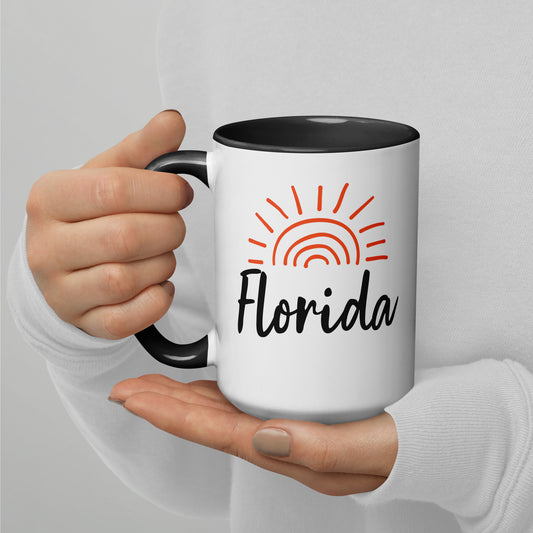 FLORIDA SUNSHINE Mug with Color Inside - Florida Sun Mugs