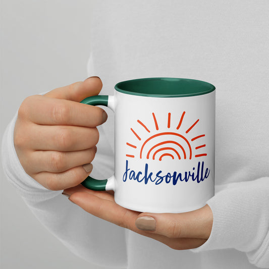 JACKSONVILLE SUNSHINE Mug with Color Inside - Jacksonville Florida Sun Mugs - Jacksonville FL Coffee Mug