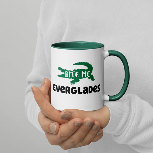 FLORIDA EVERGLADES "BITE ME" Mug with Color Inside - Florida Alligator Mugs