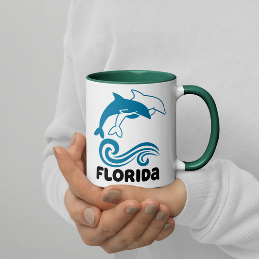 FLORIDA DOLPHINS Mug with Color Inside - Florida Dolphin Mugs