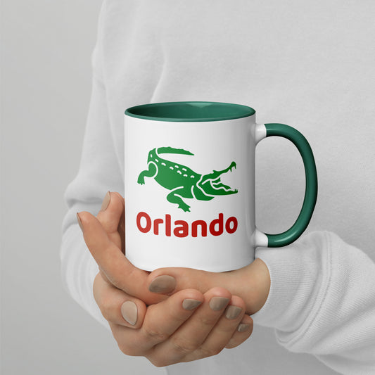 ORLANDO FLORIDA ALLIGATOR Mug with Color Inside - Orlando Florida Alligator Mugs