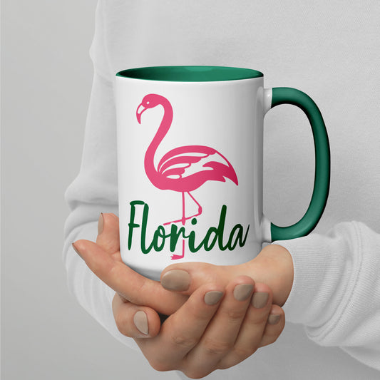 FLORIDA FLAMINGO Mug - Florida Flamingo Mugs - FL Coffee Cups V3