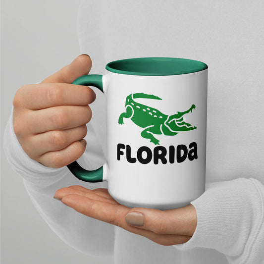 FLORIDA Mug with Color Inside - Florida Alligator Mug V2