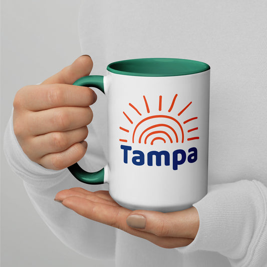 TAMPA SUNSHINE Mug with Color Inside - Florida Sun Mugs - Tampa FL Mugs