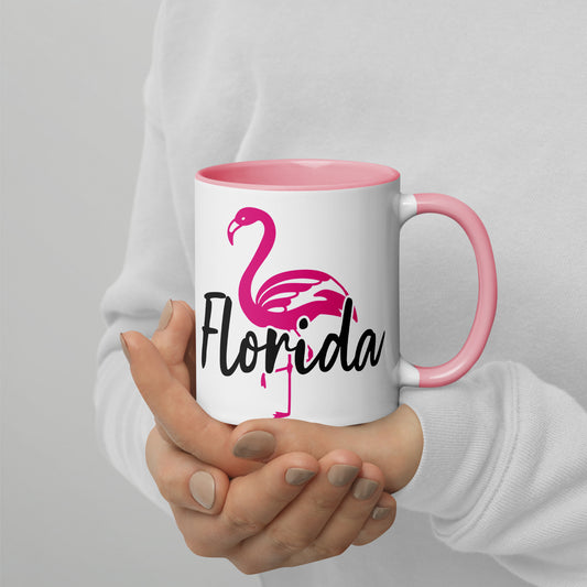 FLORIDA FLAMINGO Mug with Color Inside - Florida Flamingo Mug