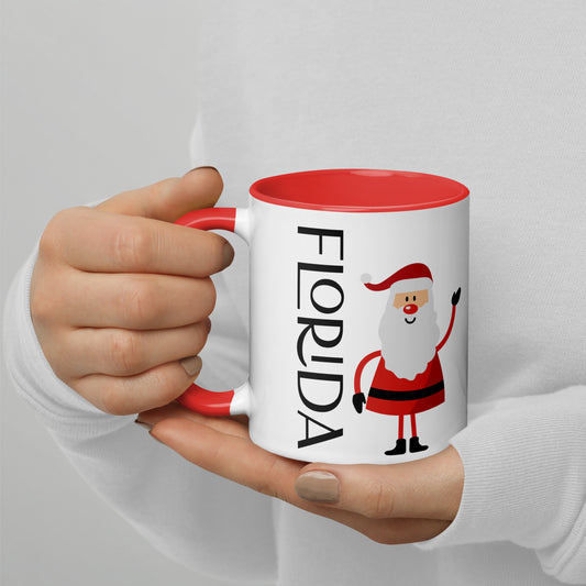 FLORIDA SANTA Mug with Several Colors Inside - Florida SANTA CLAUS Christmas Mugs