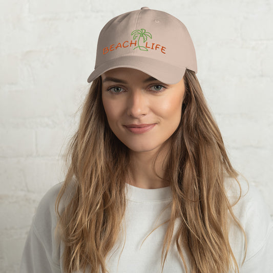 BEACH LIFE HAT W/ PALM TREE - Dad Hat