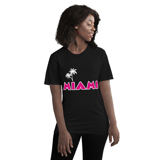 MIAMI FLORIDA W/ PALMS - Short-Sleeve T-Shirt - Unisex Lightweight T-Shirt - Gildan 980