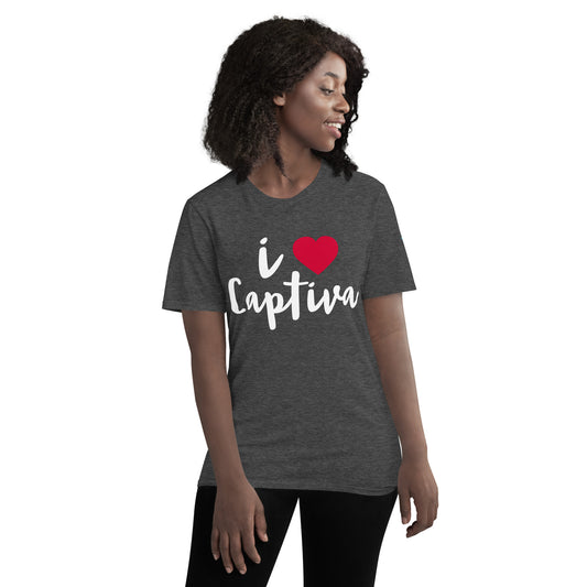 I LOVE CAPTIVA W/ HEART - Short-Sleeve T-Shirt  - Unisex Lightweight T-Shirt | Gildan 980 copy