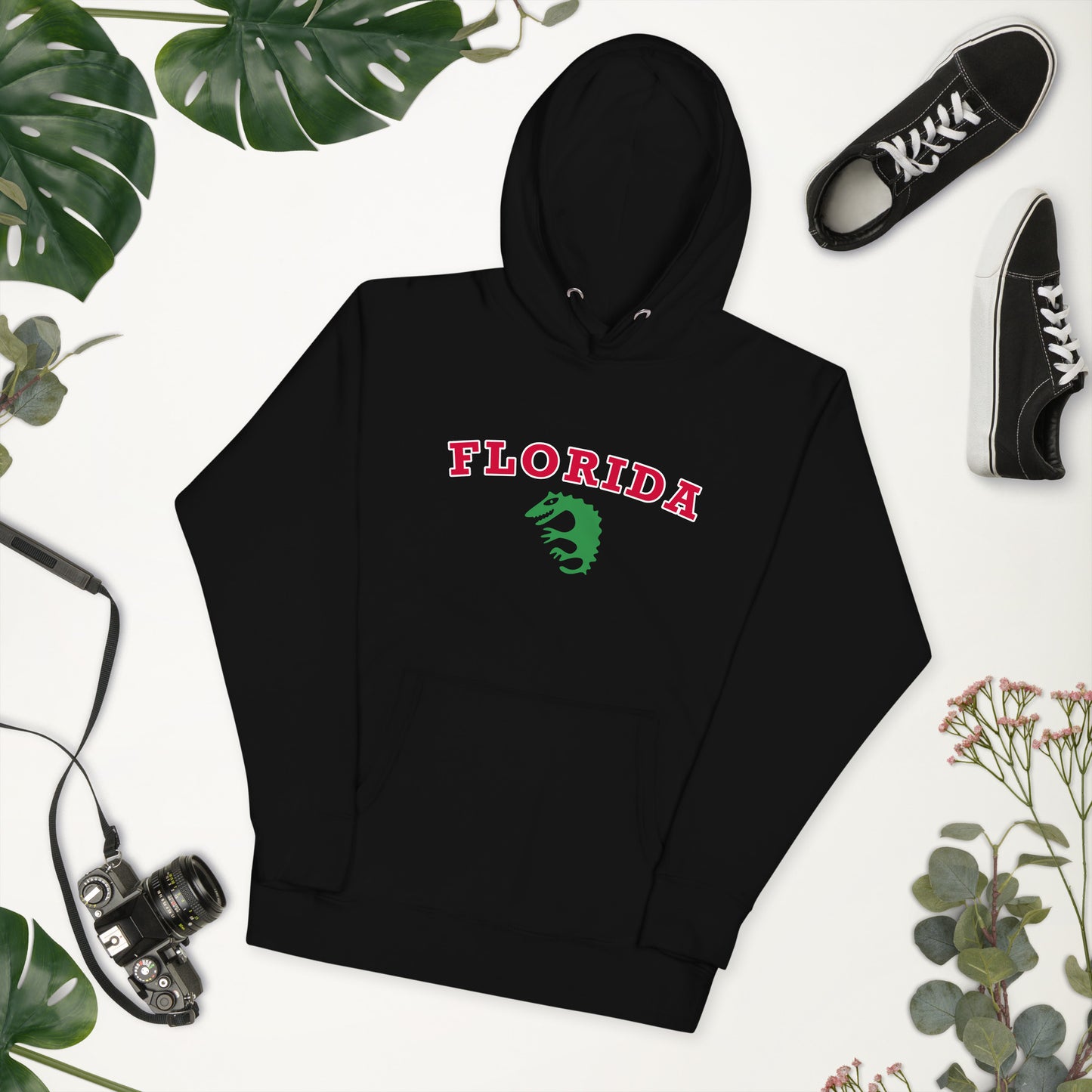 FLORIDA HOODIE W/ ALLIGATOR (black)- Unisex Premium Hoodie - Cotton Heritage M2580