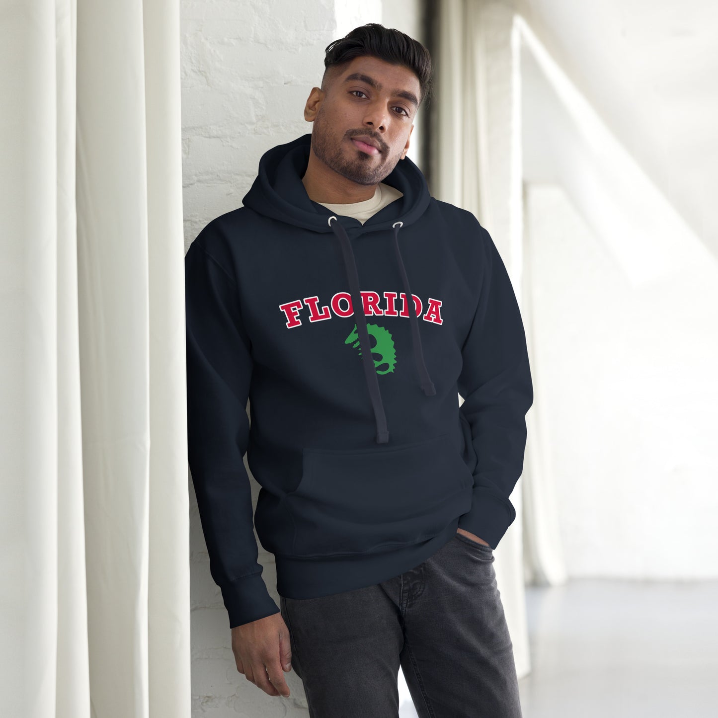 FLORIDA HOODIE W/ ALLIGATOR (black)- Unisex Premium Hoodie - Cotton Heritage M2580