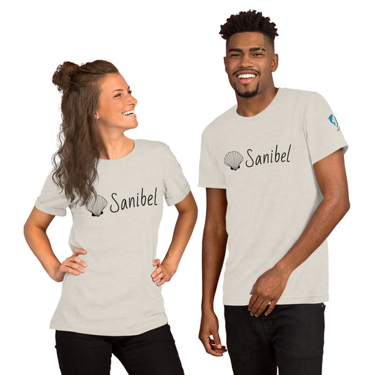 SANIBEL SHELL AND DOLPHINS Unisex t-shirt