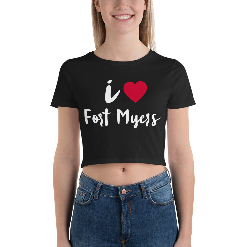 I LOVE FORT MYERS CROP TOP - FLORIDA Women's Crop Top Tee - Bella + Canvas 6681